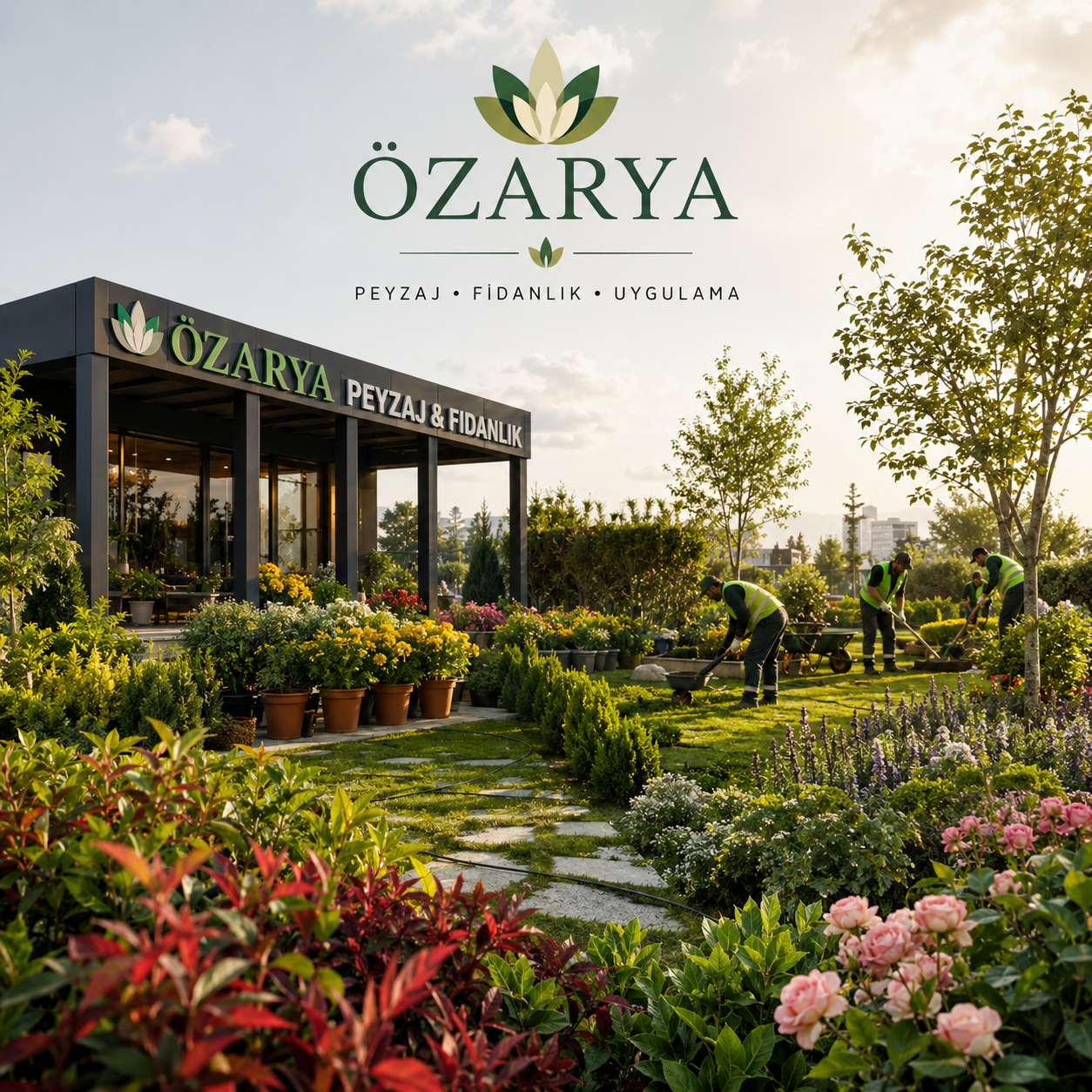 Özarya Peyzaj ekibi ve fidanlık