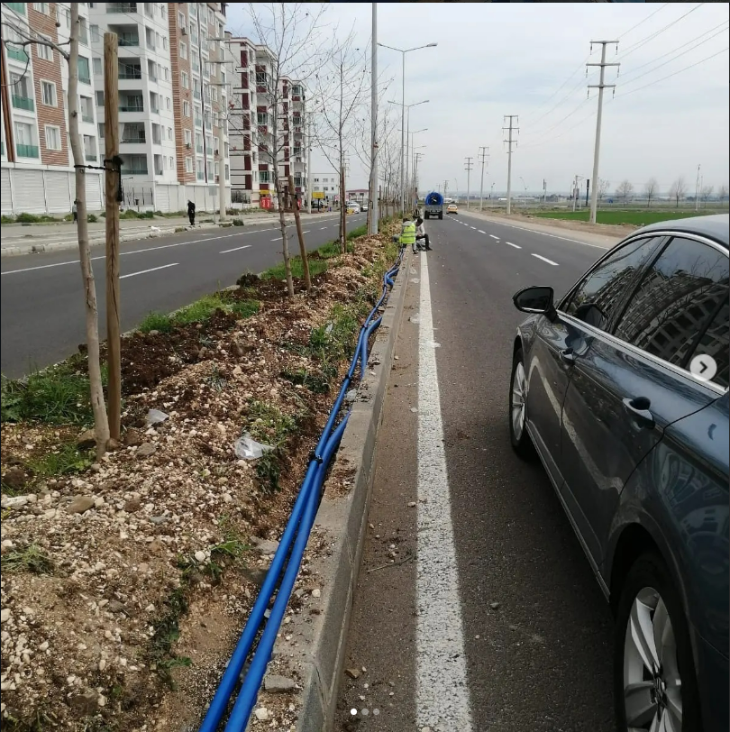 Diyarbakır Büyükşehir Belediyesi orta refüj tesisat yapım işi